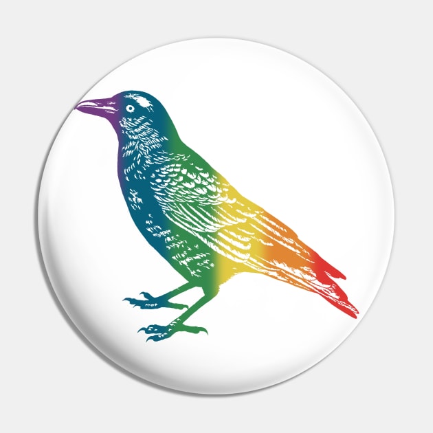 Rainbow Crow Pin by n23tees