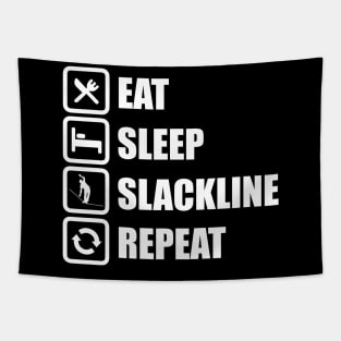 Eat Sleep Slackline Repeat Funny Slack Lining Quote Design Tapestry