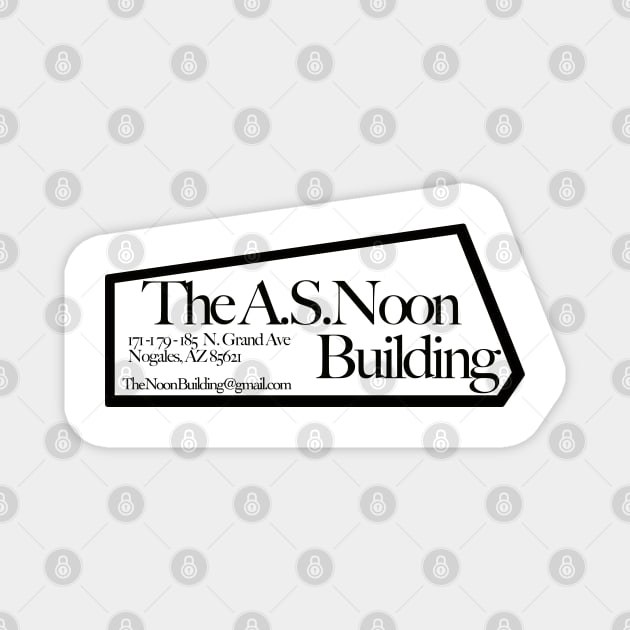 The Noon Building (black) Magnet by Nuttshaw Studios