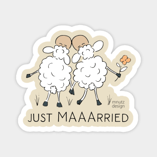 Sheep - wordplay - just married Magnet