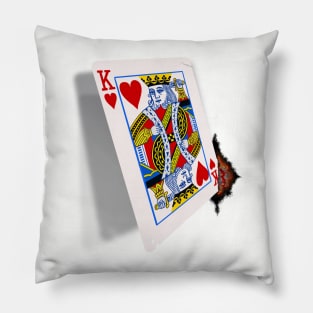 Stabbed King of Hearts Card Pillow