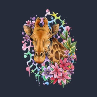 Color Splash Giraffe Design by Lorna Laine T-Shirt