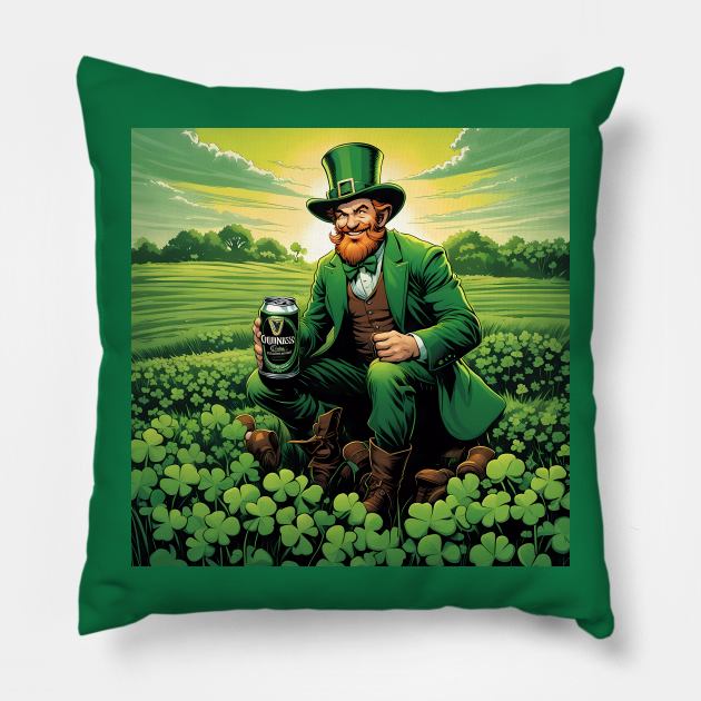 Folk Art Leprechaun Pillow by Colin-Bentham