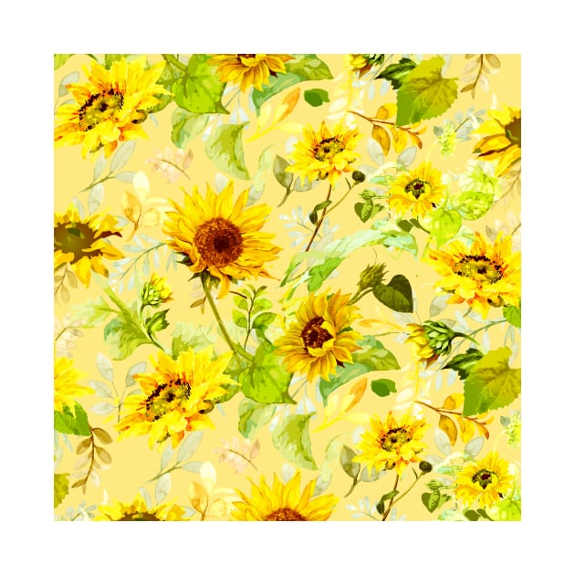 Watercolor Sunflower 1 by B&K