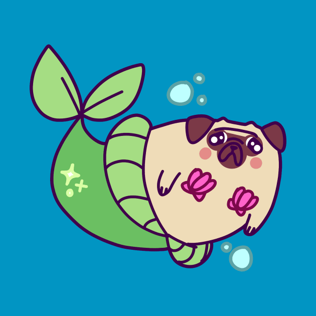 Pug Mermaid by saradaboru