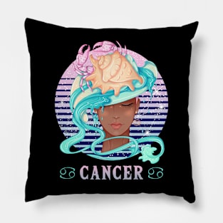 Retro Cancer Zodiac Pillow