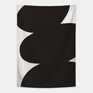 Abstract Geometric Black and White Organic Shapes Tapestry