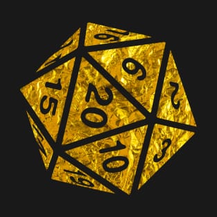 RPG Dice Shirt d20 | Golden Loot Design Gold Foil Pattern T-Shirt