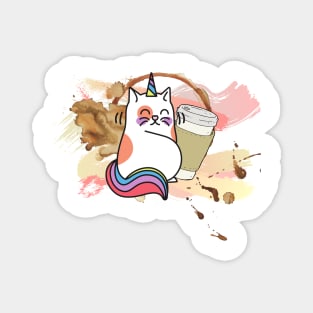 Caticorn and Coffee Magnet