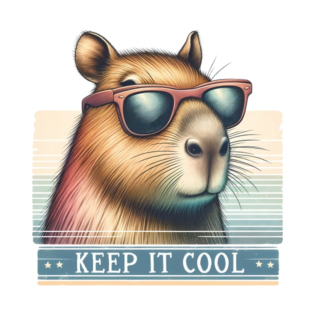 Keep it Cool Capybara Wearing Sunglasses by TheCloakedOak