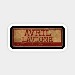 Aliska text red gold retro Avril Lavigne Magnet