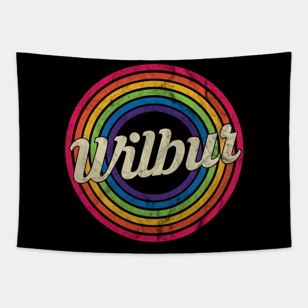 Wilbur - Retro Rainbow Faded-Style Tapestry by MaydenArt