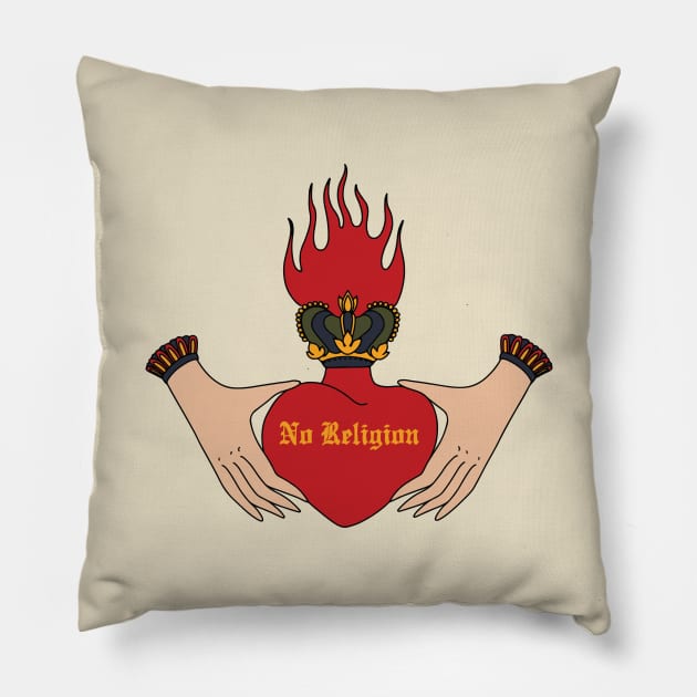 No Religion Pillow by jiniandtonic