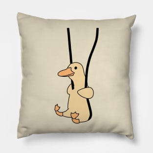 contemplative ducky on a swing | duck on swing Pillow