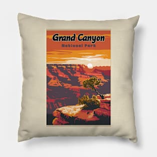 Grand Canyon National Park Vintage Travel Poster Pillow