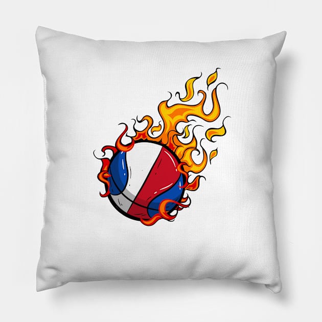 Basektball ball on Fire Pillow by soufyane