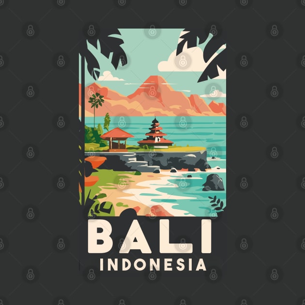 A Vintage Travel Art of Bali Indonesia by goodoldvintage