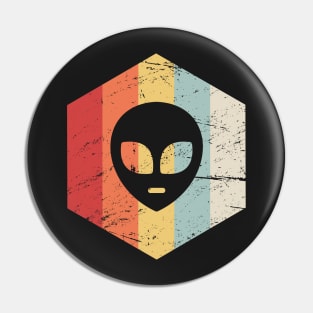 Retro Alien UFO Icon Pin