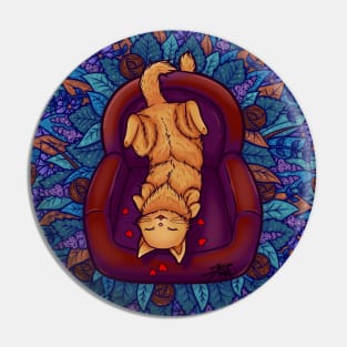 Cute Couch Potato Cat Illustration Pin