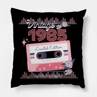 Vintage 1985 Limited Edition Music Cassette Birthday Gift Pillow
