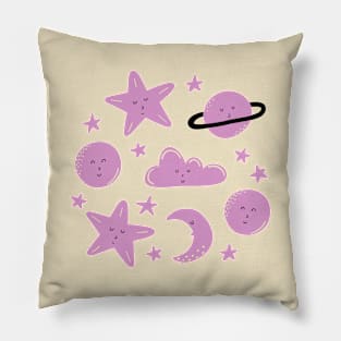 Dreamy skies above in lilac Pillow