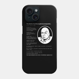 Dr Evil's Early Life Story Phone Case