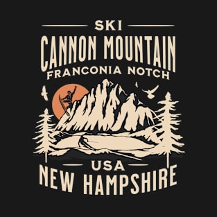 Cannon Mountain ski and Snowboarding Gift: Hit the Slopes in Style at Franconia Notch New Hampshire Iconic American Mountain Resort T-Shirt