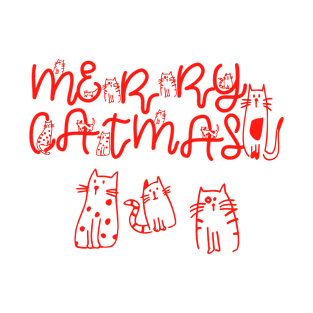 Merry Catmas, Red T-Shirt