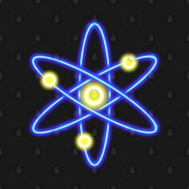 Blue Neon Cosmos Atom by Milasneeze