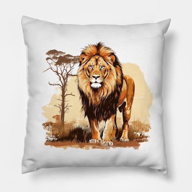 Wild African Lion Pillow by zooleisurelife