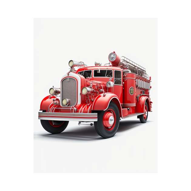 Art Deco Fire Truck by TheArtfulAI