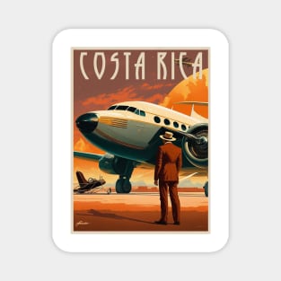 Costa Rica Plane Vintage Travel Art Poster Magnet