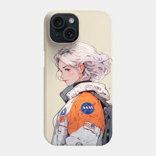 Nasa Cool Astronaut Girl in Space parka Original Illustration T-Shirt Phone Case