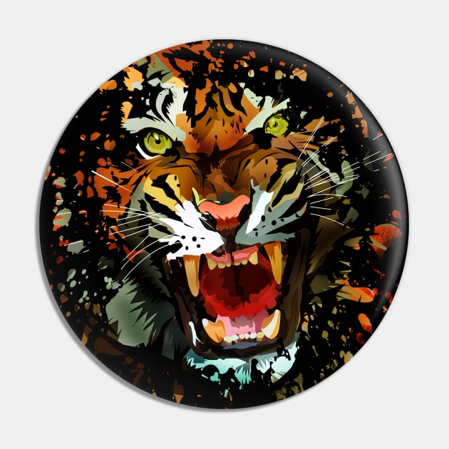 Tiger Roar Pin by adamzworld