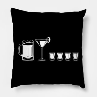 Stick Figure Family - Alcohol Themed - 4 Shots Pillow