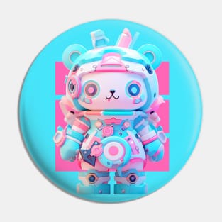 AKBLM - PASTEL STEAMPUNK MECHA KUMA | HYPER POP 3D ANIME MASCOT Pin