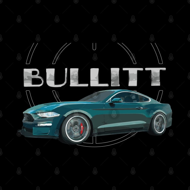 bullitt Green Mustang GT 5.0L V8 Classic steve mcqueen Muscle Car by cowtown_cowboy