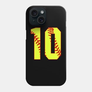 Fastpitch Softball Number 10 #10 Softball Shirt Jersey Uniform Favorite Player Biggest Fan Phone Case