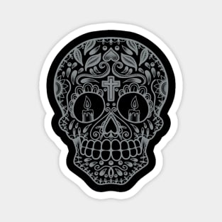 HomeSchoolTattoo SugarSkull SILVER Magnet