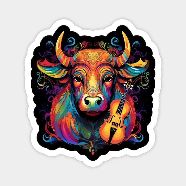 Water Buffalo Playing Violin Magnet by JH Mart