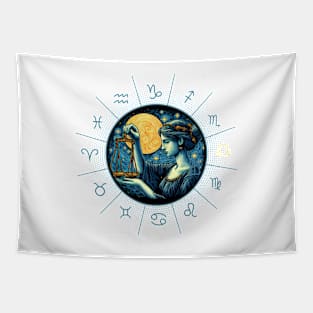 ZODIAC Libra - Astrological LIBRA - LIBRA - ZODIAC sign - Van Gogh style - 9 Tapestry