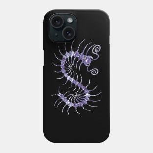 White on Purple Ornate Centipede Phone Case