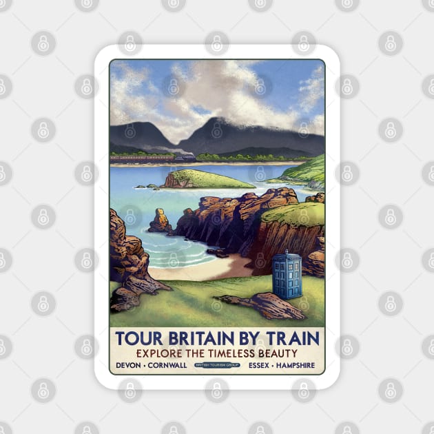 Dr Who Railway Travel Poster Magnet by ChetArt