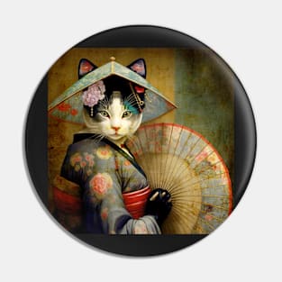 Cat with an umbrella Pin