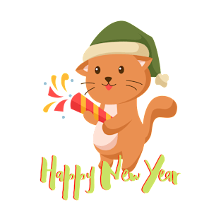 Cute Kitty HAPPY NEW YEAR! T-Shirt