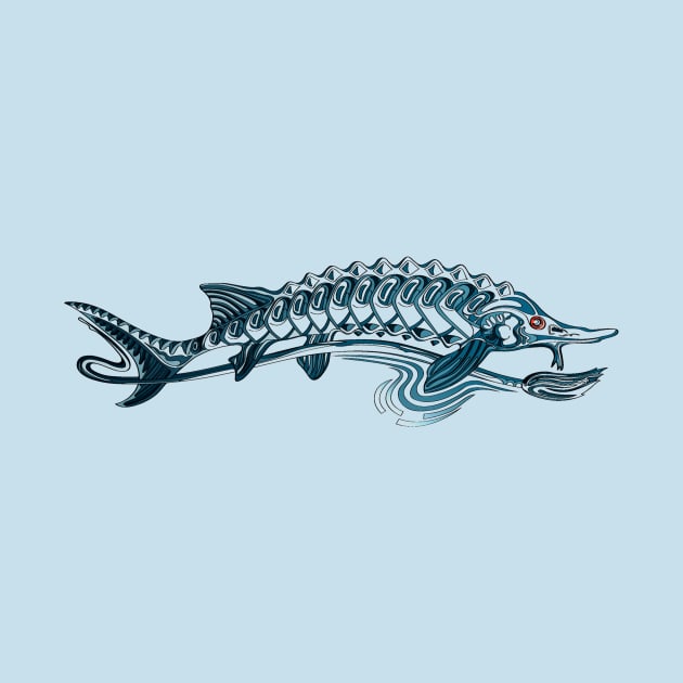 Stellate Sturgeon Fish Design by Anton Sever