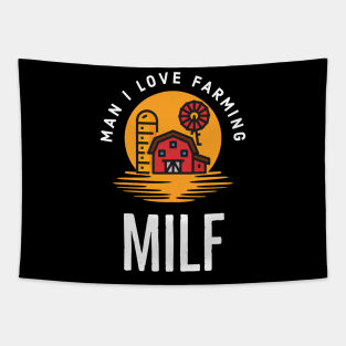 Man I Love Farming Simple Sunset Farmer Lover Tapestry