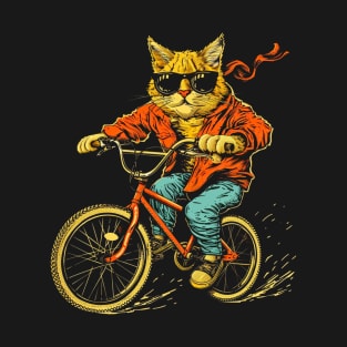 Cat Riding a Bike T-Shirt