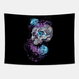 Jellyfish Skull with Monocle Tapestry