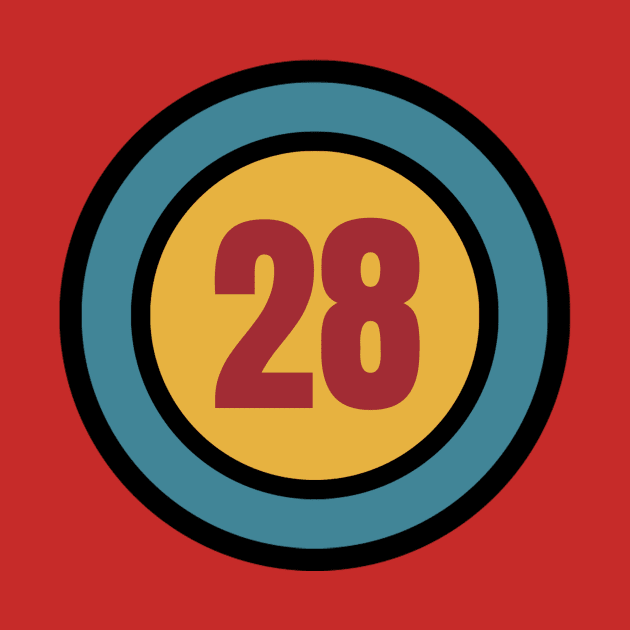 The Number 28 - twenty eight - twenty eighth, 28th by Siren Seventy One